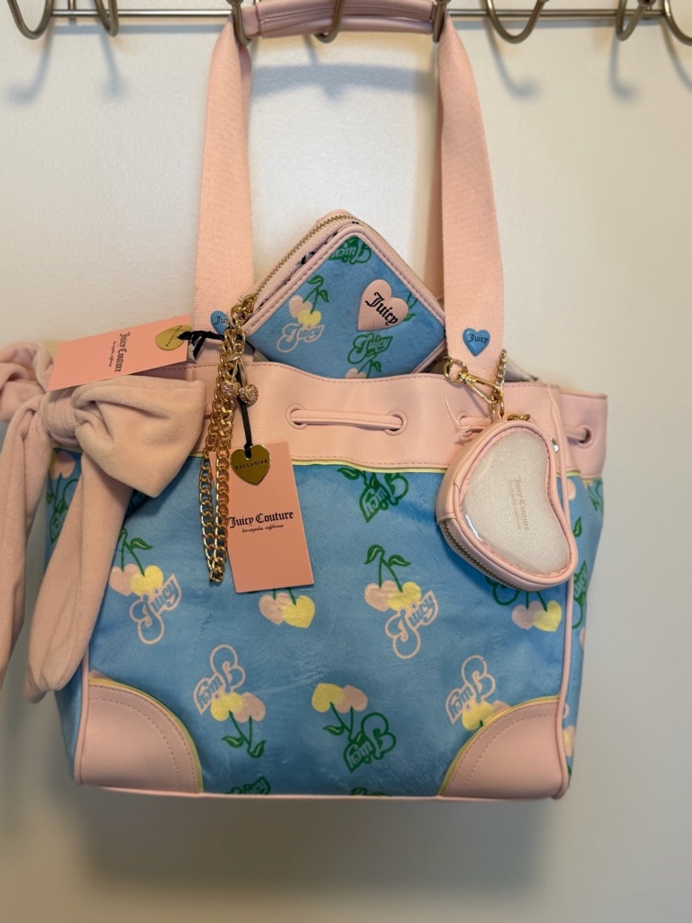 Juicy Couture Retro Juicy Cherry TOTE + WALLET viral, NWT